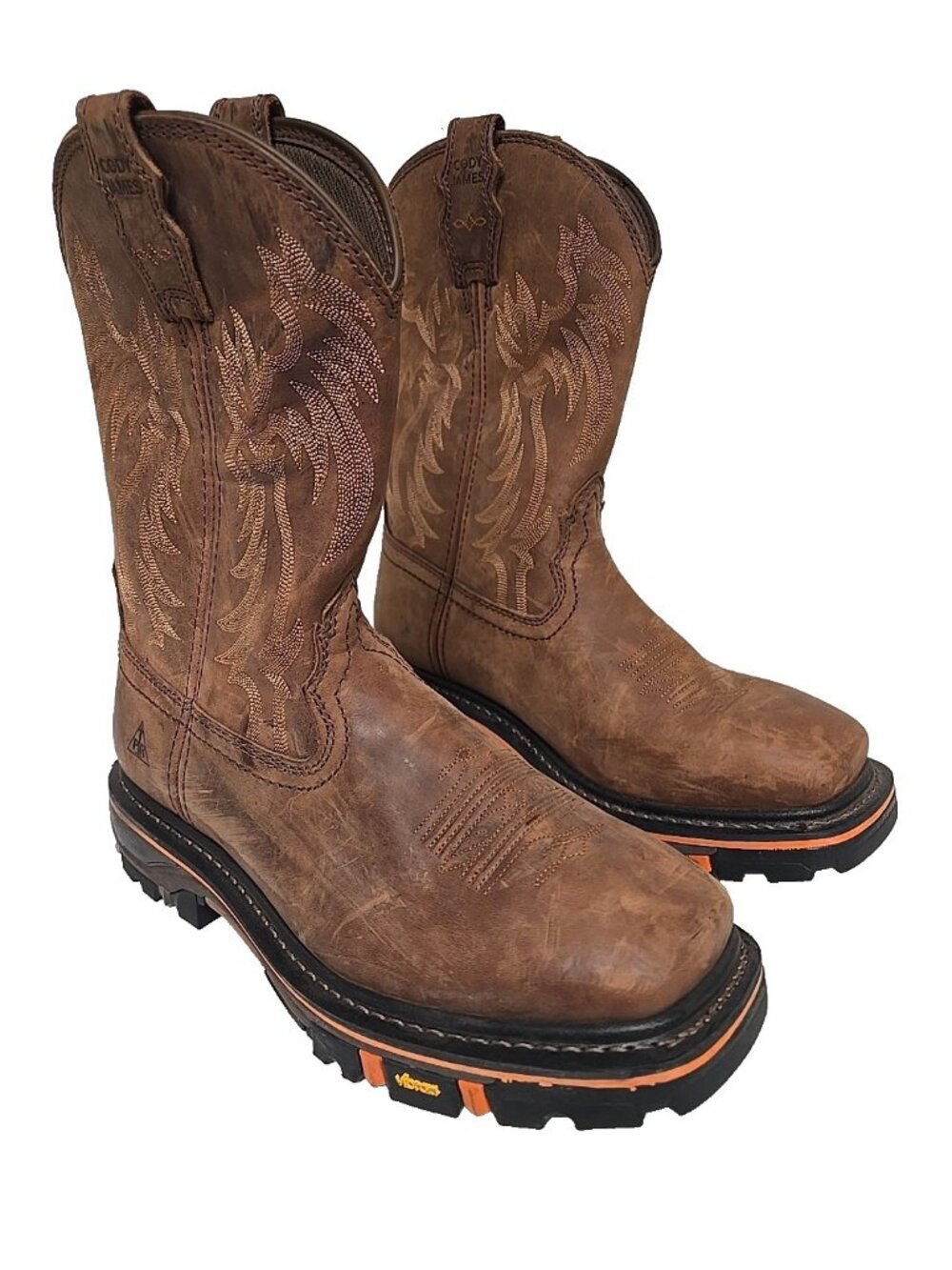 Cody James Men's Decimator Soft Toe Western Work Boots DBP-0-A Brown Size 11D